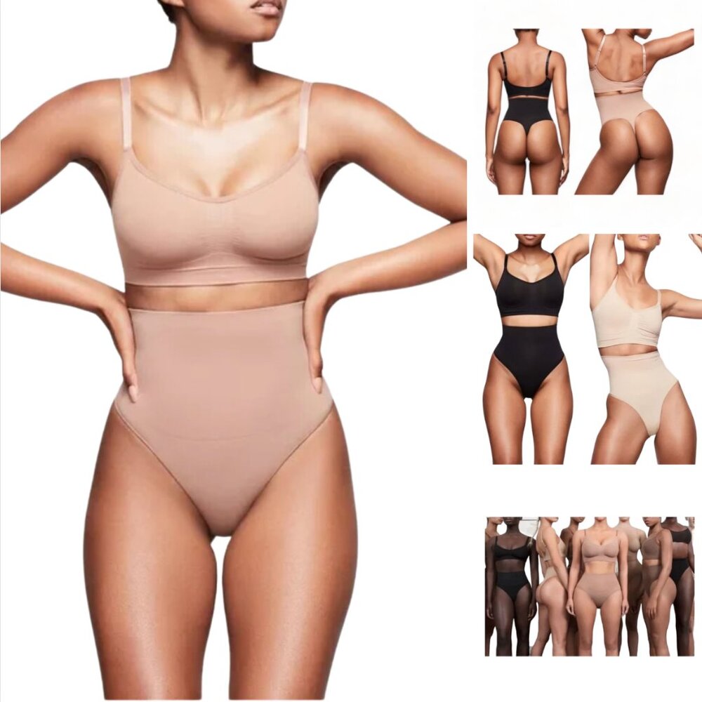 Skims Core Control Seamless Mid Waist Shapewear Thong, Size S/M